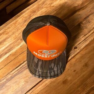Mossy Oak Blaze Orange and Black Camo Hat